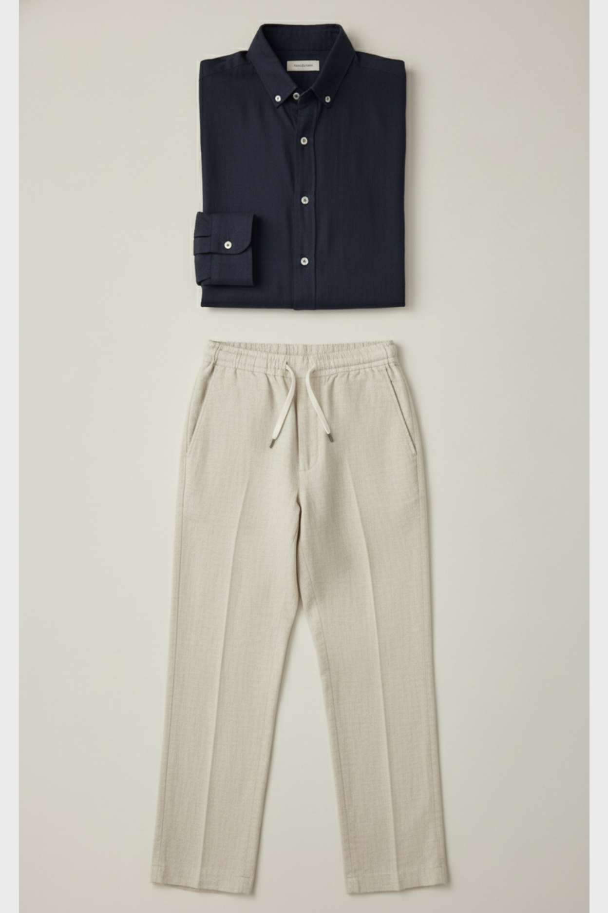 Old Money Heritage Linen Set – Classic White Shirt & Beige Linen Pant