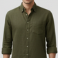 The Estate Olive Linen Shirt | Premium Earthy Aesthetic