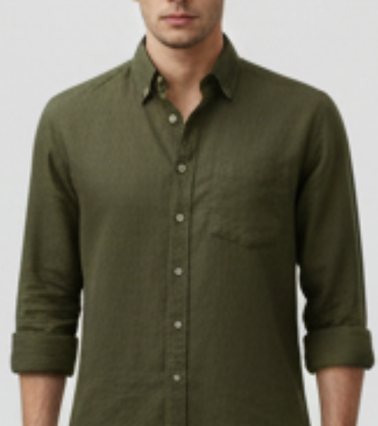 The Estate Olive Linen Shirt | Premium Earthy Aesthetic
