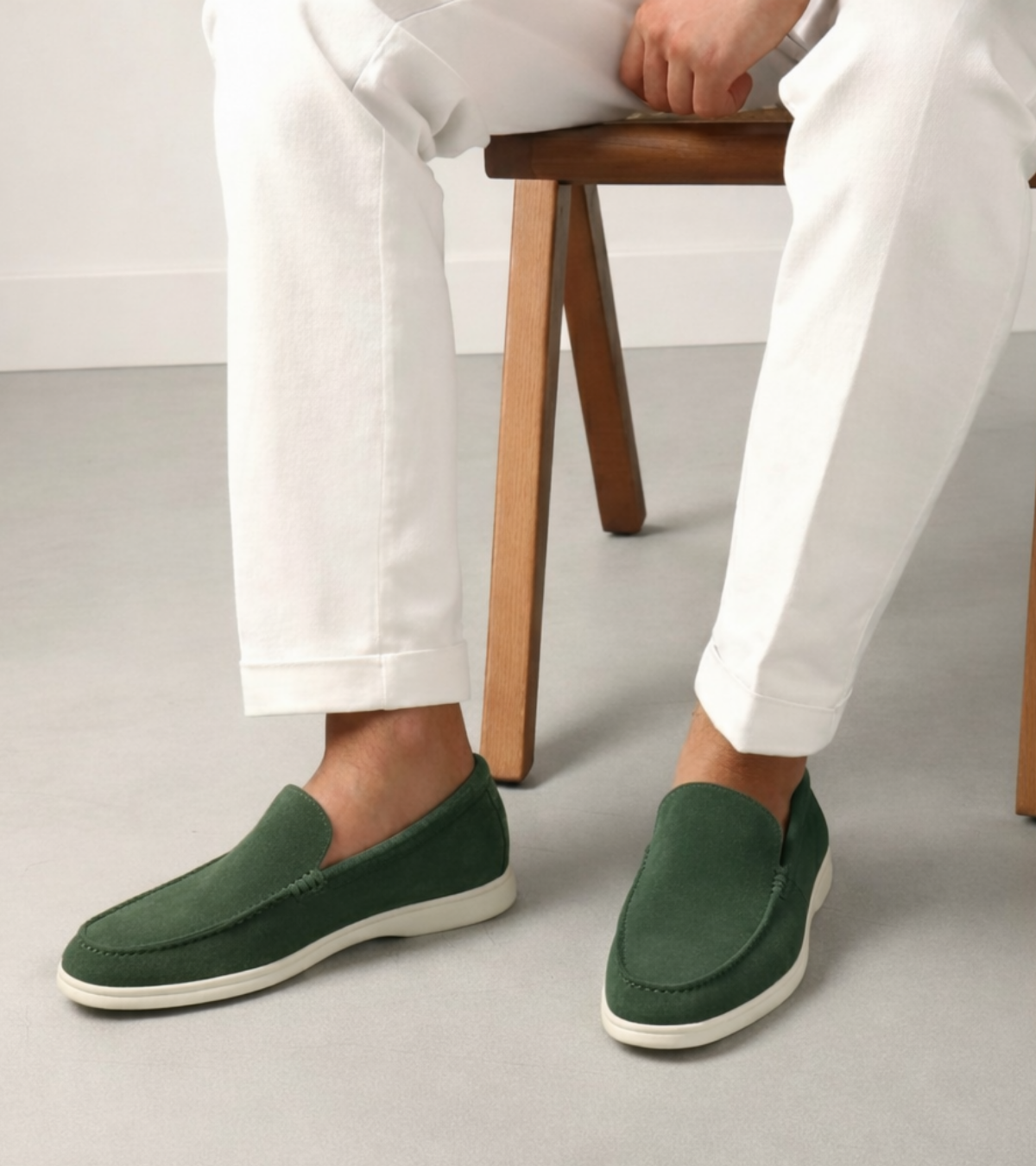 Men's Hand-Stitched Italian Suede Loafers