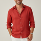 Old Money Riviera Linen Set – Crimson Red Shirt & White Linen Pant