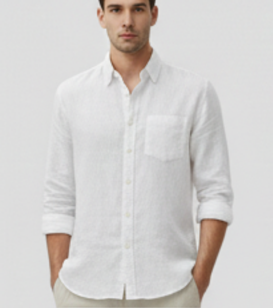 The Heritage Linen Shirt – Slim Fit (Arctic White)