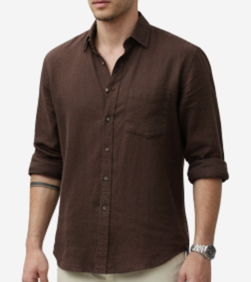 The Riviera Coffee Linen Shirt | Premium Earth Tone Essential