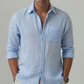 The Amalfi Coast Linen Shirt | Sky Blue