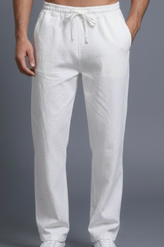 The Heritage Riviera Linen Trousers – Timeless White