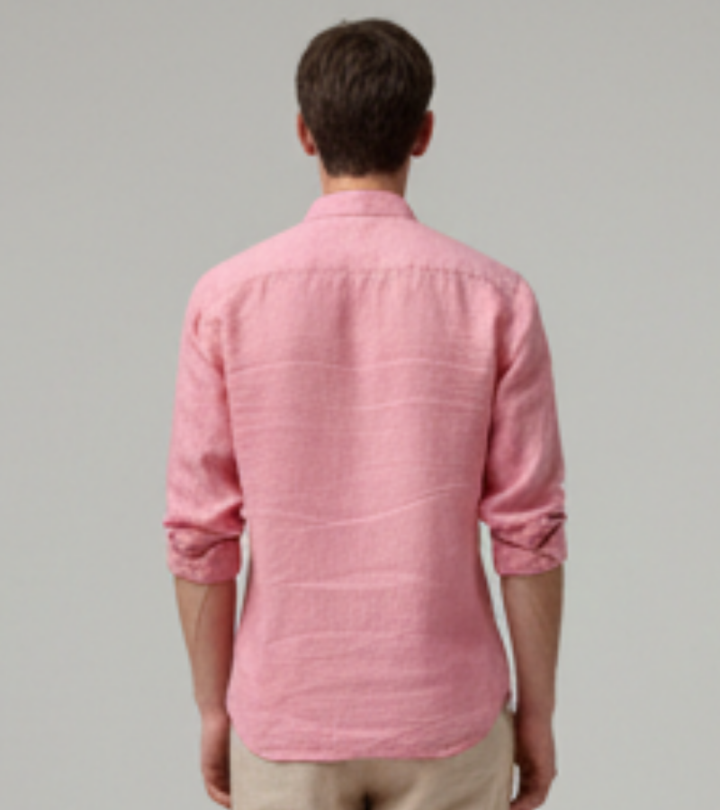 The Amalfi Signature Linen Shirt - Rose Quartz
