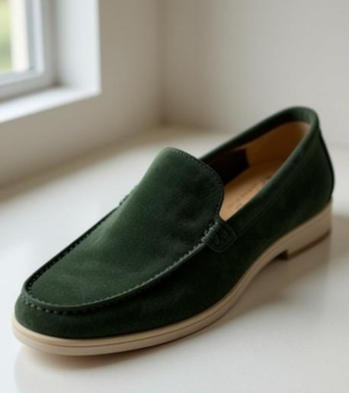 Men's Hand-Stitched Italian Suede Loafers