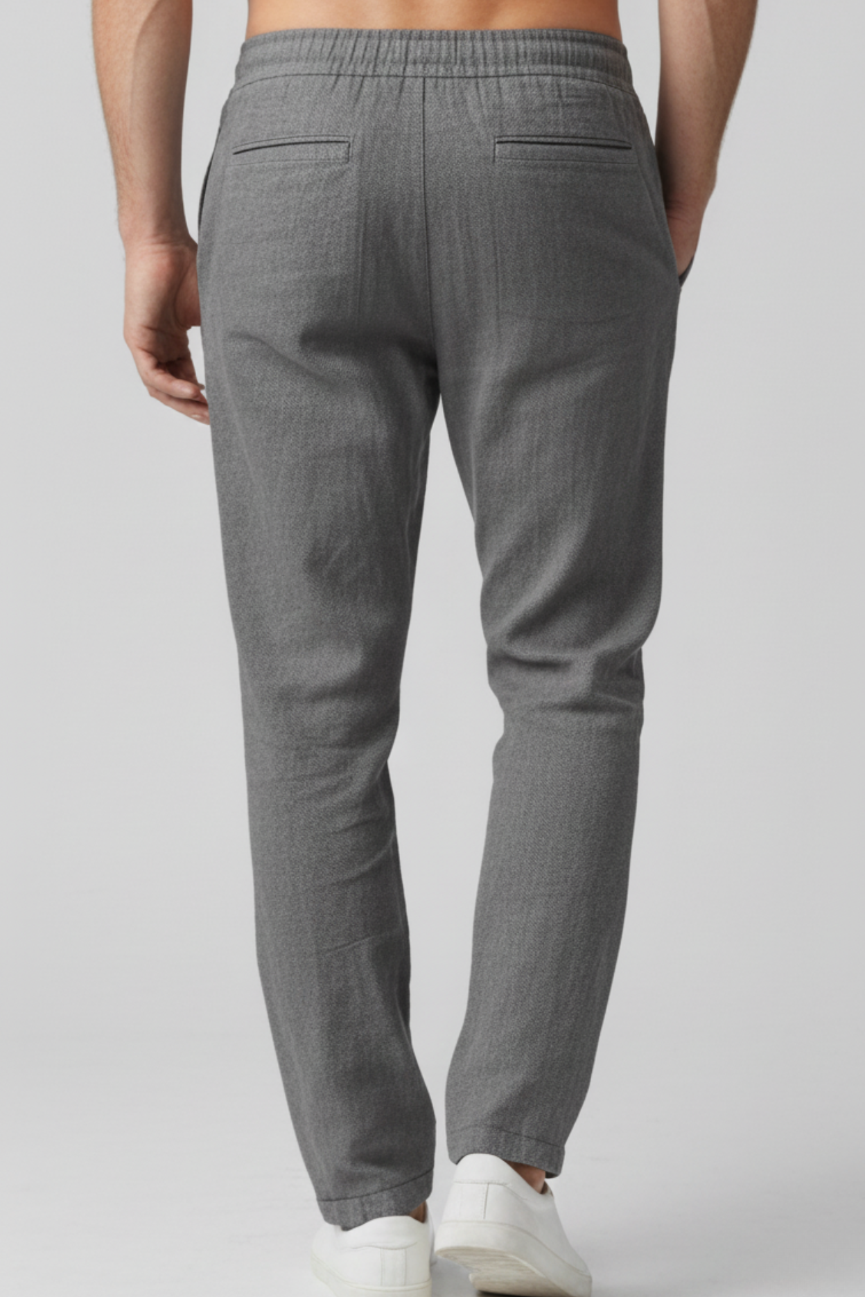 The Portofino Slate Linen Trousers – Heather Grey