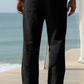 The Midnight Riviera Linen Trousers – Obsidian Black