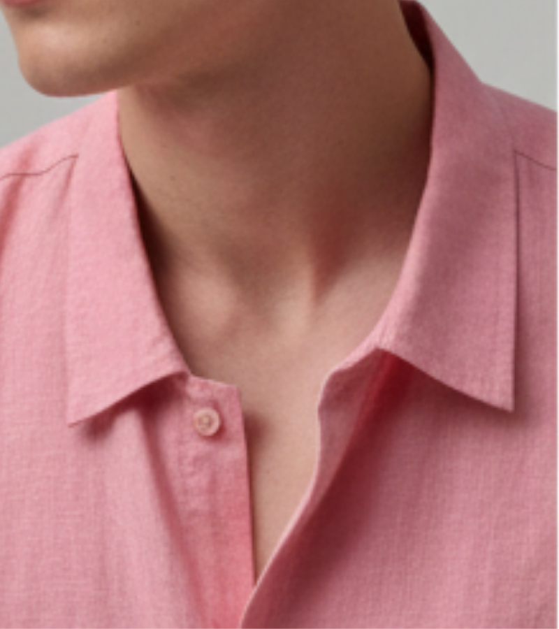 The Amalfi Signature Linen Shirt - Rose Quartz