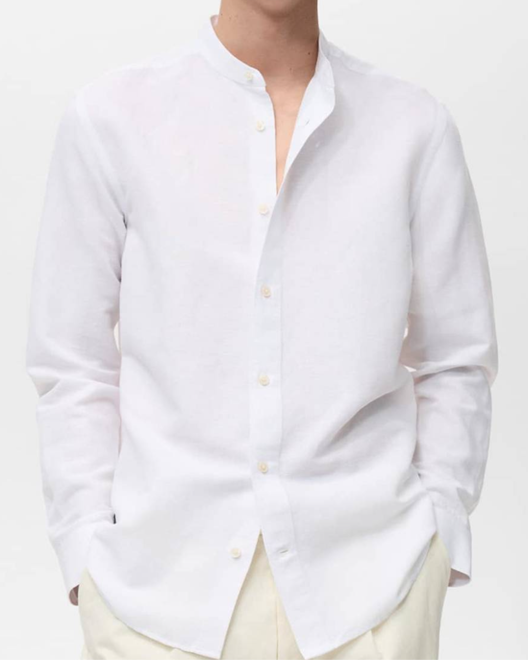 Classic White Mandarin Shirt