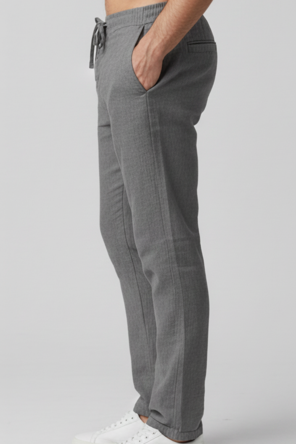 The Portofino Slate Linen Trousers – Heather Grey