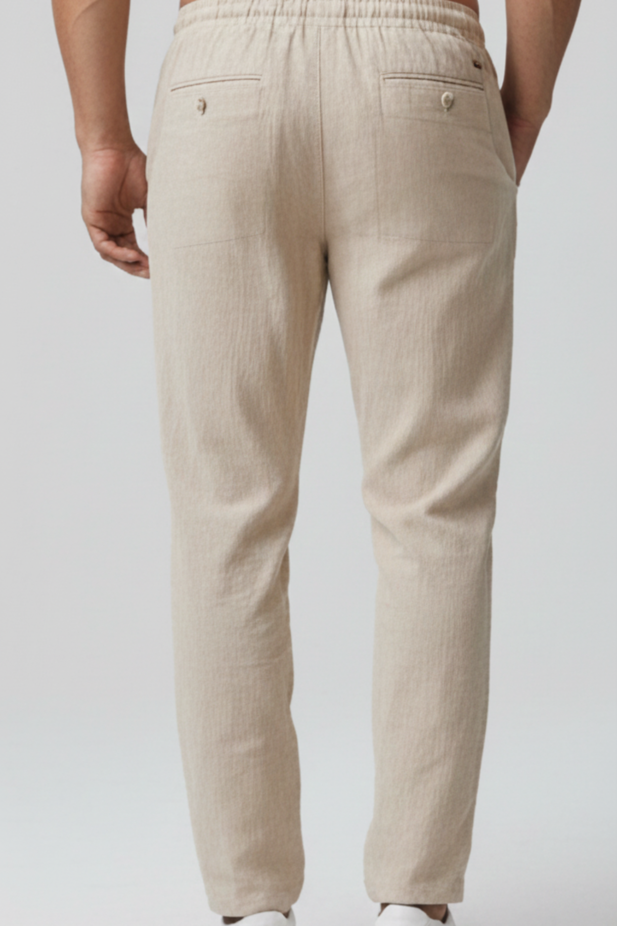 The Estate Linen Drawstring Trousers – Sandstone Beige