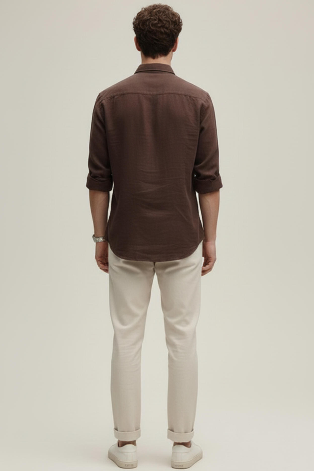 Old Money Linen Classic Set – Cocoa Brown Shirt & Ivory Linen Pant