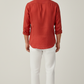 Old Money Riviera Linen Set – Crimson Red Shirt & White Linen Pant
