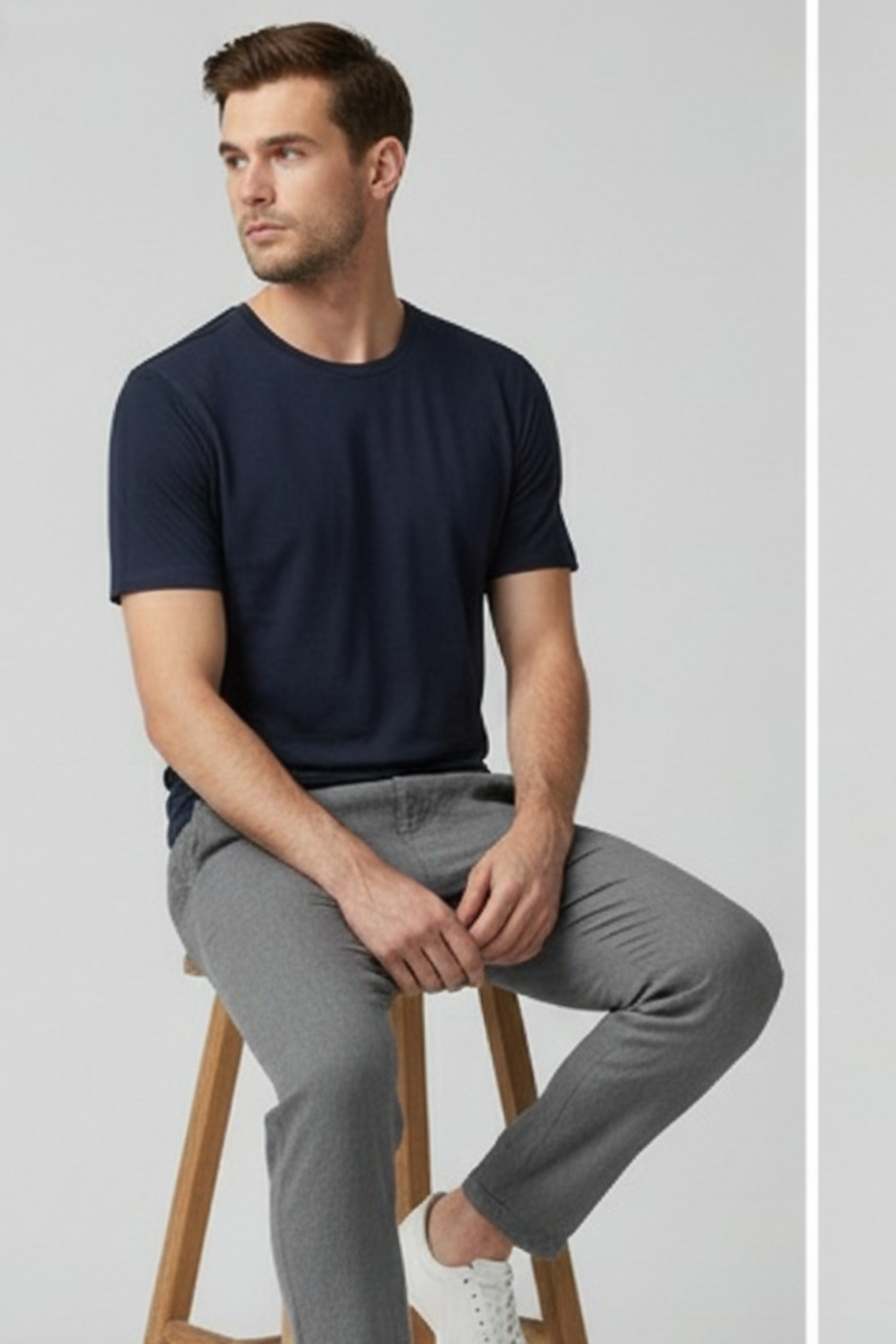 The Portofino Slate Linen Trousers – Heather Grey